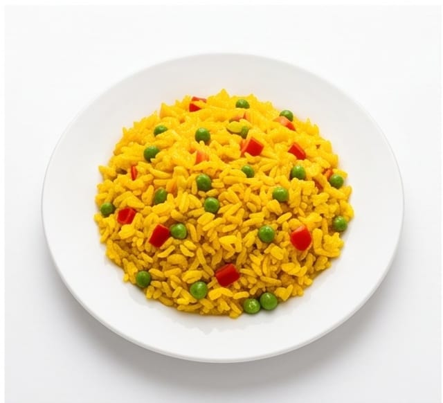 Yellow Rice With Peas.
