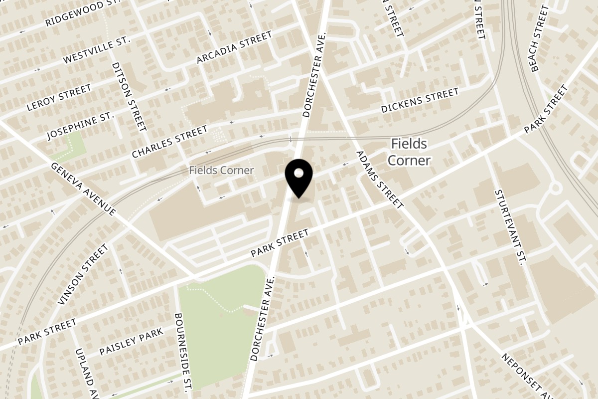 Map showing the location of Antonio's Pizzeria on 1508 Dorchester Ave in Dorchester